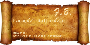 Faragó Baltazár névjegykártya